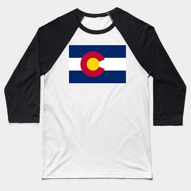 Colorado State Flag Baseball T-Shirt by General-Rascal